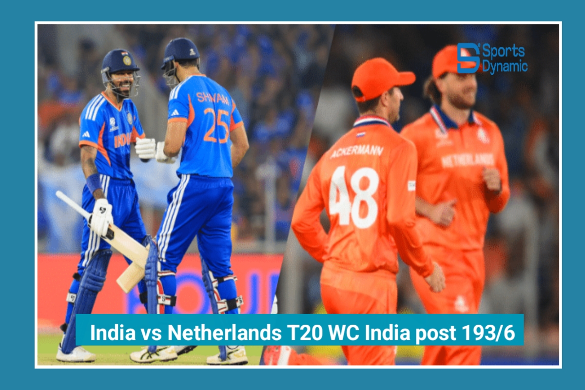 India vs Netherlands T20 World Cup 2026: India Post 193/6 in Thrilling Group Match