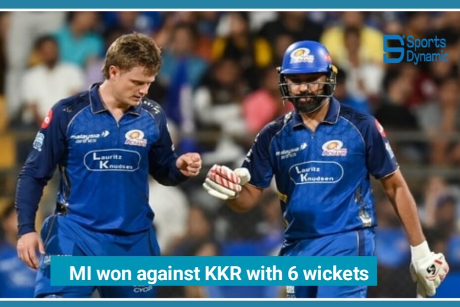 MI vs KKR IPL 2026: Mumbai Indians Win by 6 Wickets in Thrilling Clash