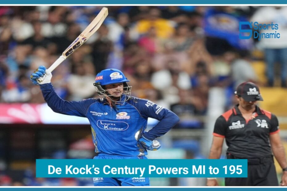 IPL 2026 MI vs PBKS Highlights: De Kock’s Century Powers MI to 195