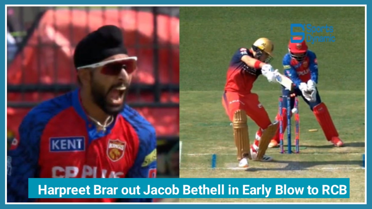 PBKS vs RCB IPL 2026: Harpreet Brar out Jacob Bethell in Early Blow to RCB