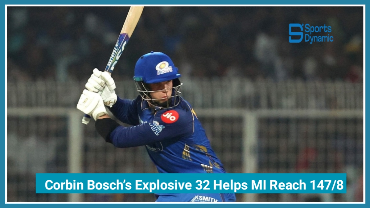 KKR vs MI IPL 2026: Corbin Bosch’s Explosive 32 Helps Mumbai Indians Reach 147/8