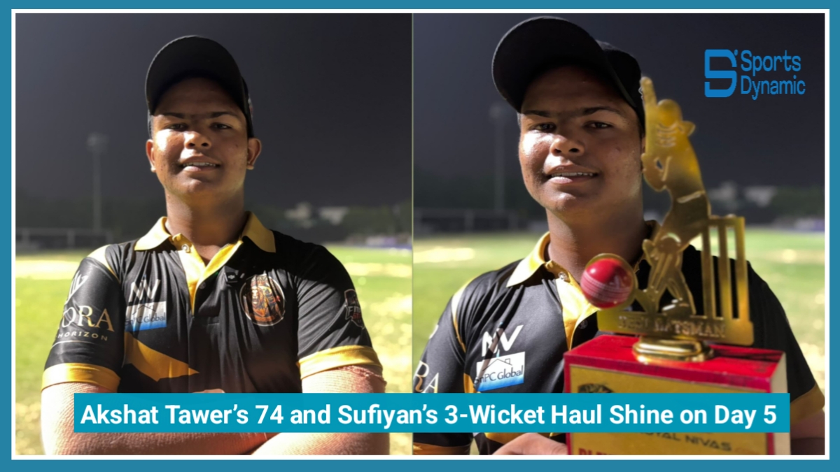 Akshat Tawer’s Explosive 74 and Sufiyan’s 3-Wicket Haul Shine on Day 5 of Krishna Apra Future Star U-15 Championship