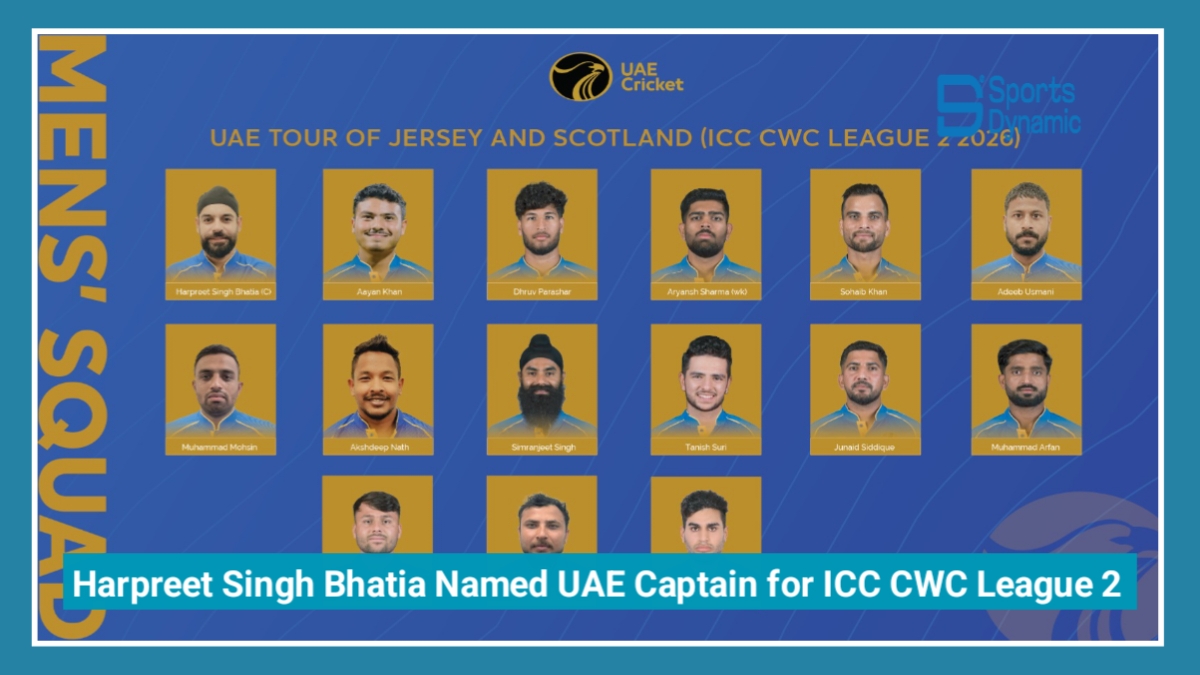 Harpreet Singh Bhatia Named UAE Captain for ICC CWC League 2 Tri-Series in Scotland